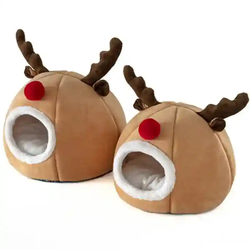 Cuccia natalizia per cani e gatti con corna e naso rosso Rudolph by Dog Moda