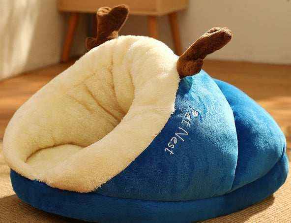 Cuccia Imbottita per Cani e Gatti "Elk" con Design Cornetti di Renna by Dog Moda