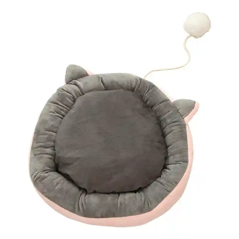 Cuccia Tonda per Gatti con Orecchie - Gioco Pon-Pon by Dog Moda