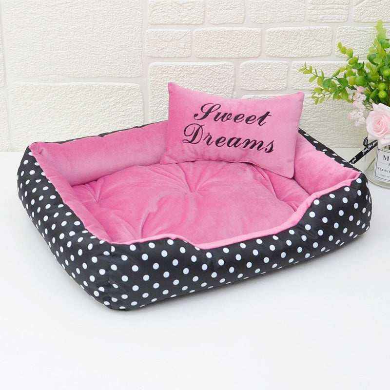 Cuccia per Cani "Sweet Dreams" con Cuscino Double Face e Fantasia Pois by Dog Moda