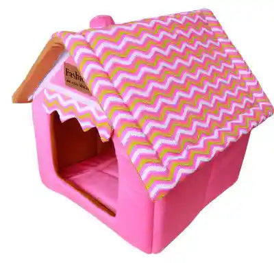 Cuccia Casetta per Gatti in Stoffa - Pieghevole e Calda by Dog Moda