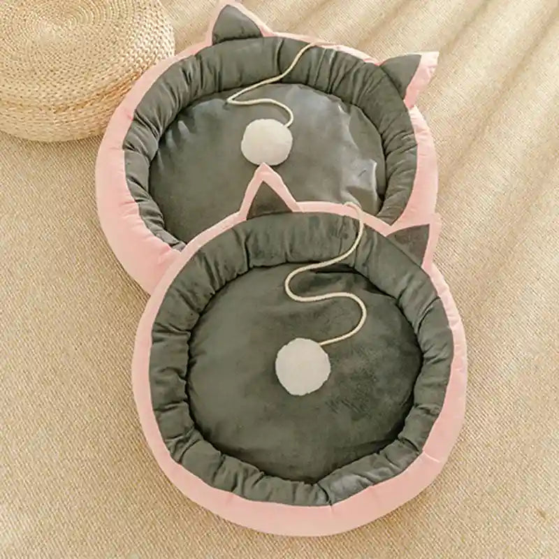 Cuccia Tonda per Gatti con Orecchie - Gioco Pon-Pon by Dog Moda