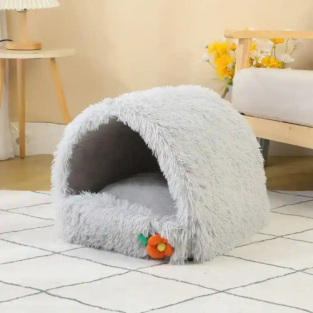 Cuccia Grotta in Pile per Gatti e Cani Piccoli β Morbida & Calda by null