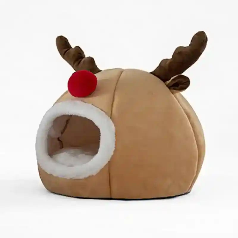 Cuccia natalizia per cani e gatti con corna e naso rosso Rudolph by Dog Moda