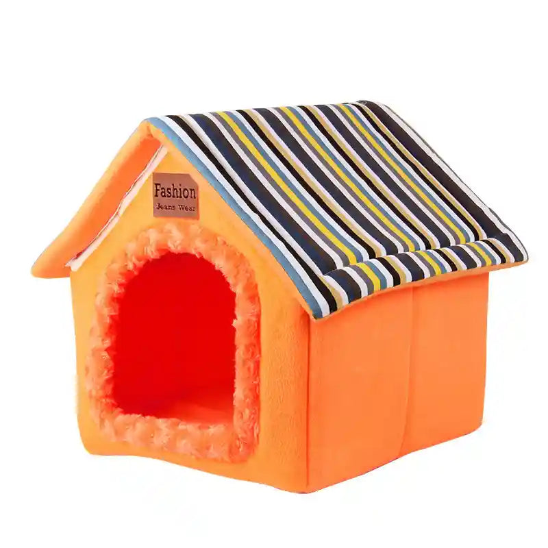 Cuccia Casetta per Gatti in Stoffa - Pieghevole e Calda by Dog Moda