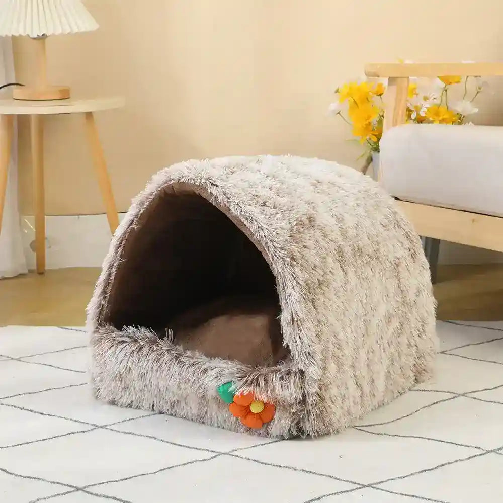 Cuccia Grotta in Pile per Gatti e Cani Piccoli – Morbida & Calda by null