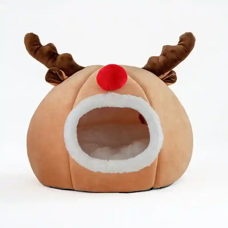 Cuccia natalizia per cani e gatti con corna e naso rosso Rudolph by Dog Moda