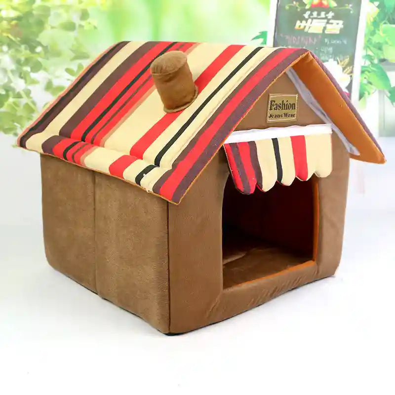 Cuccia Casetta per Gatti in Stoffa - Pieghevole e Calda by Dog Moda