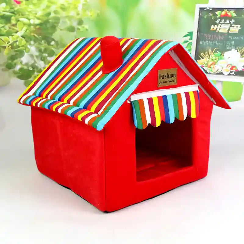 Cuccia Casetta per Gatti in Stoffa - Pieghevole e Calda by Dog Moda