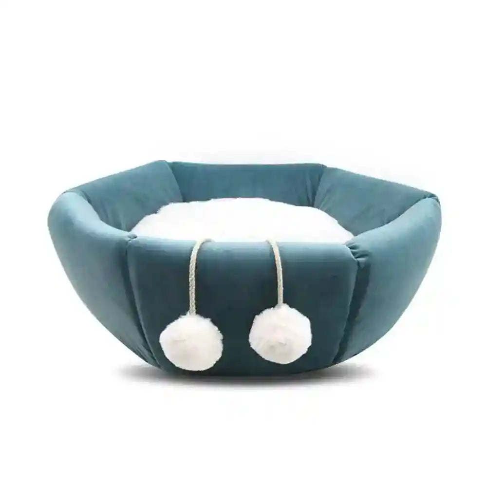 Cuccia per Gatti "Sacco Nanna" Esagonale con Coulisse e PonPon by Dog Moda