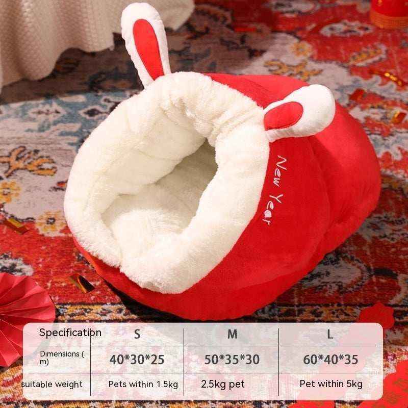 Cuccia Imbottita per Cani e Gatti "Elk" con Design Cornetti di Renna by Dog Moda