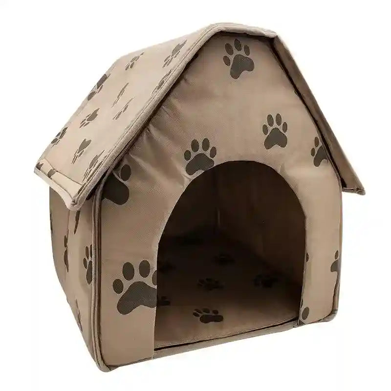 Casetta Tessuto Zampine per Cani e Gatti - Beige 40x43cm by Dog Moda