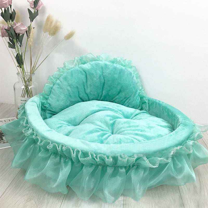 Cuccia Ovale per Cani e Gatti "Principessa" con Ricami Eleganti by Dog Moda