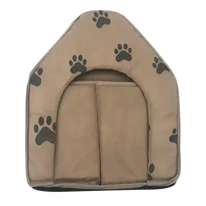Casetta Tessuto Zampine per Cani e Gatti - Beige 40x43cm by Dog Moda