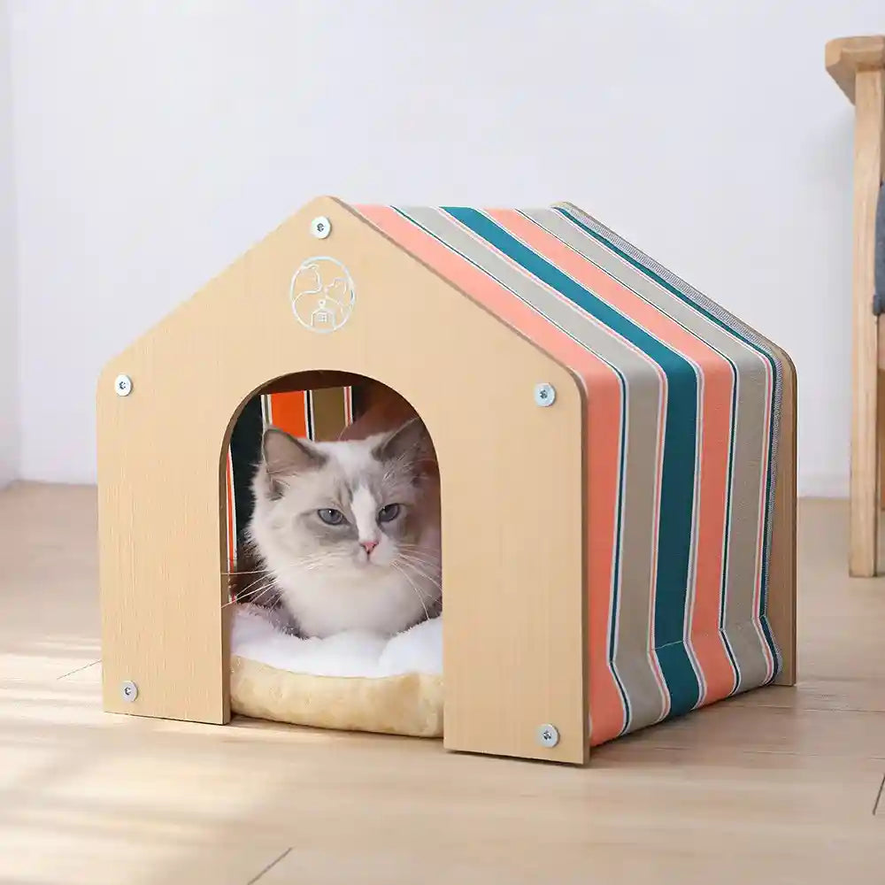 Casetta in Legno per Gatti - Design Naturale Premium by Dog Moda